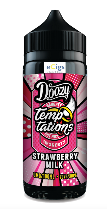 Strawberry Milk by Doozy Vape Temptations 100ml 0mg shortfill